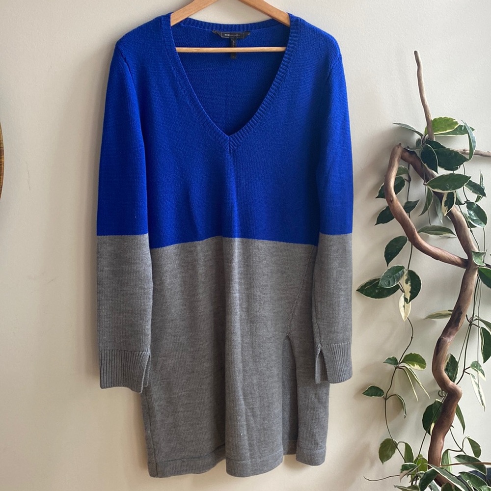 Colorblock Merino Wool Sweater Dress